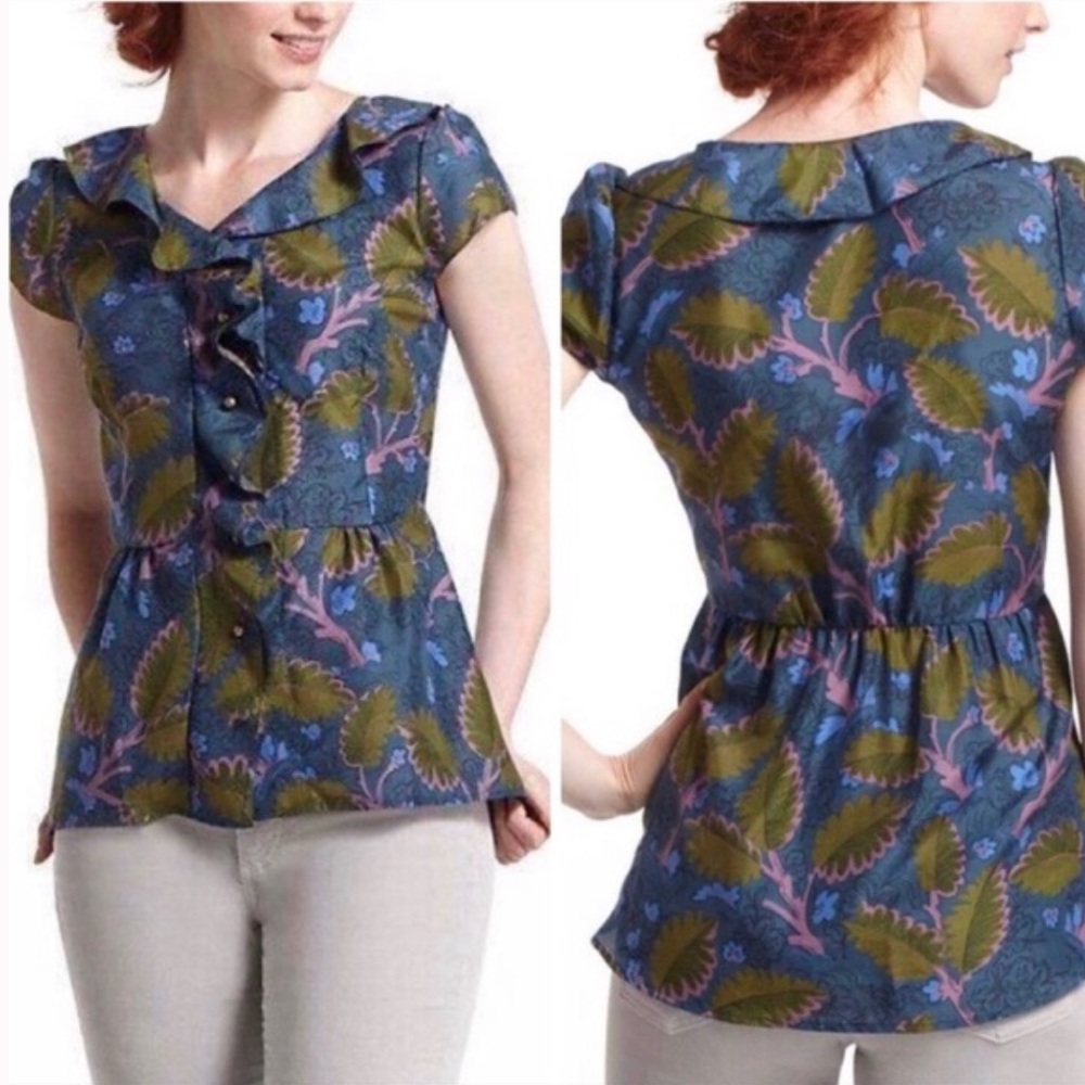 Anthropologie Vanessa & Virginia Silk Blouse 14